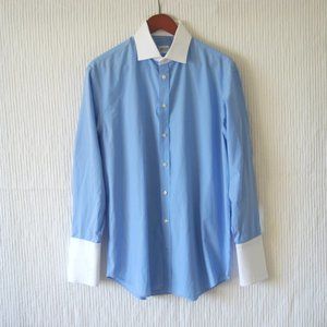 ARMANI COLLEZIONI Men's Luxury French Collar Dress Shirt